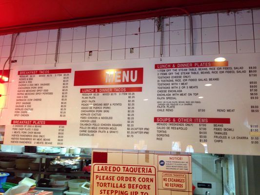 Menu photo 4 Laredo Taqueria Houston, TX