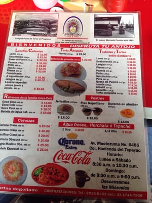 Menu photo 2 Tortas Degollado Zapopan, JAL