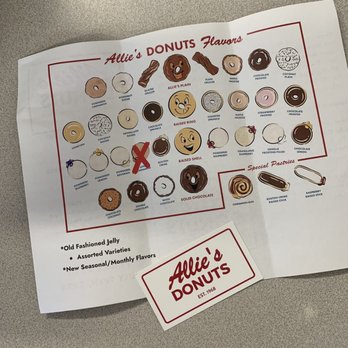 Allie's Donuts - Menu of donuts (Summer 2023) - Donuts Near Me - North Kingstown, Rhode Island