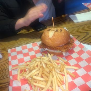 The Hot Spot BBQ & Grill - Cornflake chicken sandwich with fries - Sandwiches Near Me - Fresh Meadows, New York The Hot Spot BBQ & Grill - Cornflake chicken sandwich with fries - Sandwiches Near Me - Fresh Meadows, New York