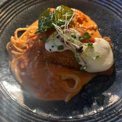 Encanto Beach Club Bar and Grill - Chicken parmeggiana and penne Alla Vodka