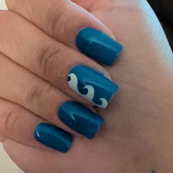 Nails BB - Got my nails done by Lynn today. Love the waves. Simple and very cute - Nail Salons Near Me - Long Beach, California