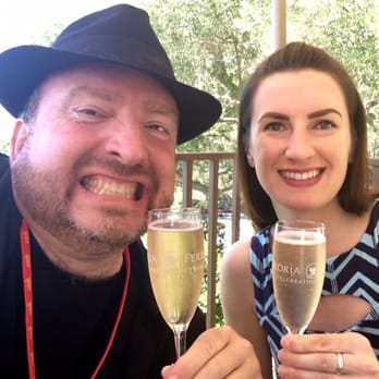 Gloria Ferrer Winery - Enjoying the Wines!  [Im enjoying the Va de Vi.  Tiffany has the Blanc de Noirs.] - Wineries Near Me - Sonoma, California
