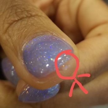 Nail On 5th - Gel residue left on the SKIN of my thumb in the "finished" product - Nail Salons Near Me - Brooklyn, New York
