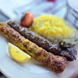 Saffron Grill - Chicken and beef koobideh plate.  $16.99
