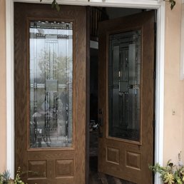 Outside trim around the door