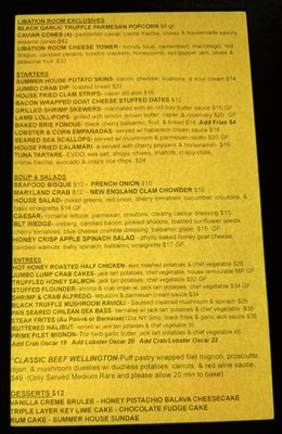 Menu photo 3 The Libation Room Rehoboth Beach, DE