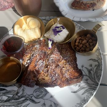 Sugar and Scribe - Bread pudding French toast and chicken sausage. - Bakeries Near Me - La Jolla, California Sugar and Scribe - Bread pudding French toast and chicken sausage. - Bakeries Near Me - La Jolla, California