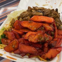 Cajun Cafe & Grill - Large two meat with noodles and vegetables