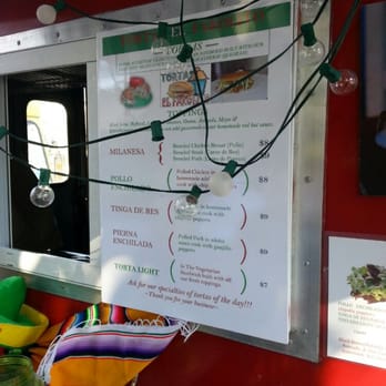 Tortas El Farolito - a menu on a food truck - Food Trucks Near Me - Washington, DC, District of Columbia Tortas El Farolito - a menu on a food truck - Food Trucks Near Me - Washington, DC, District of Columbia