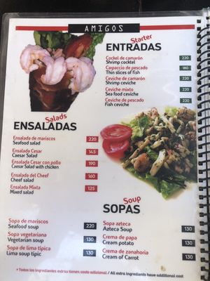 Menu photo 3 Restaurante Amigos Bar Isla Mujeres, ROO