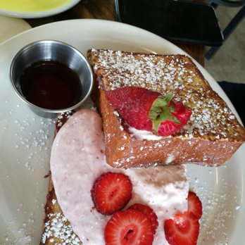 Dandelion Cafe - Strawberries and cream stuffed french toast. Recommend. - Coffee & Tea Near Me - Bellaire, Texas