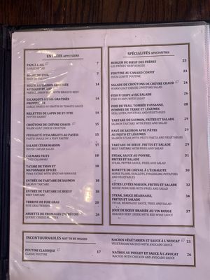 Menu photo 2 Les Frères de la Côte Quebec City, QC Menu photo 2 Les Frères de la Côte Quebec City, QC
