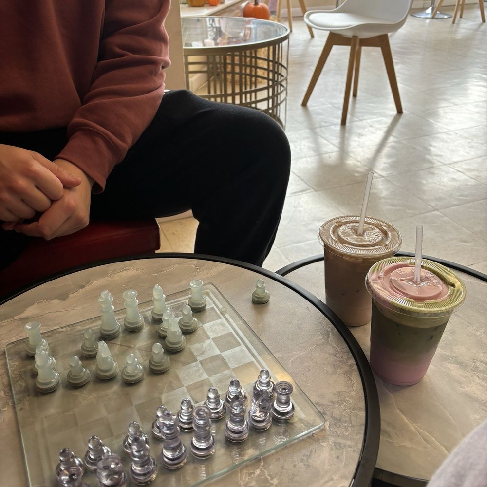 Iced matcha and chai tea Iced matcha and chai tea