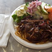 Photo of Tasty Sandwiches - Westminster, CA, United States. Spaghetti Bo Luc Lac ($7.45). Yes, the salad is included.