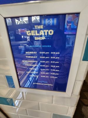 Menu photo 2 The Gelato Shop San Jose, CA