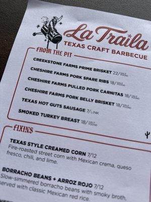 Menu photo 2 La Traila Barbecue  Miami, FL