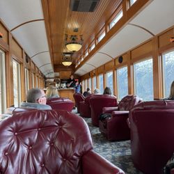 White Pass & Yukon Route Railroad - View from my seat in the back. Beautiful parlor car.