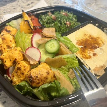 Caspian Mediterranean Grill - Chicken Fattoush Entree Sampler - Mediterranean Near Me - Ypsilanti, Michigan