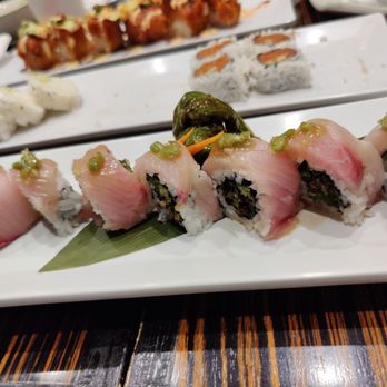 Yosuke Sushi - P6 Rising Hamachi... Shishito Pepper wrapped in Yellowtail - Japanese Near Me - Anaheim, California Yosuke Sushi - P6 Rising Hamachi... Shishito Pepper wrapped in Yellowtail - Japanese Near Me - Anaheim, California