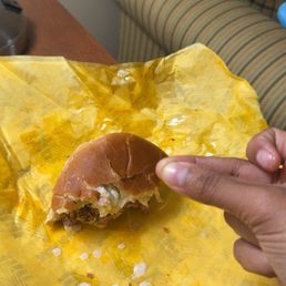 A blonde hair from my burger A blonde hair from my burger