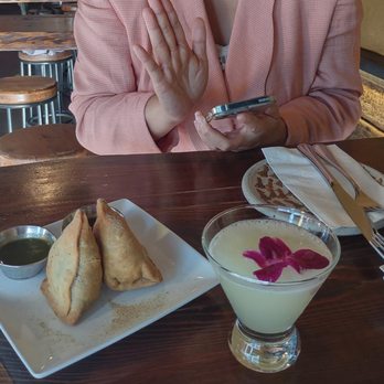 Tigerlily - Happy hour samosas and cocktail. Happy hour is 4:30 to 5:30 every day. - Indian Near Me - Berkeley, California Tigerlily - Happy hour samosas and cocktail. Happy hour is 4:30 to 5:30 every day. - Indian Near Me - Berkeley, California