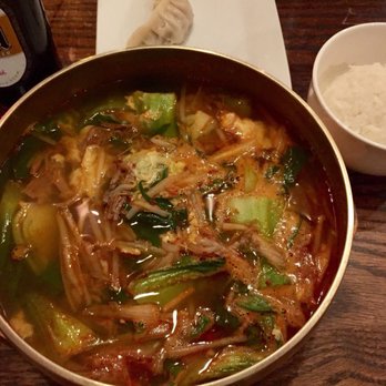 Mandu - Yukgaejang ($17) - spicy beef + veggie soup. Comes with rice - Korean Near Me - Washington, DC, District of Columbia Mandu - Yukgaejang ($17) - spicy beef + veggie soup. Comes with rice - Korean Near Me - Washington, DC, District of Columbia
