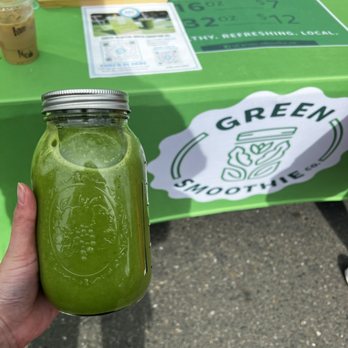 Green Smoothie Co. - a person holding a jar of green smoothie - Juice Bars & Smoothies Near Me - Sacramento, California