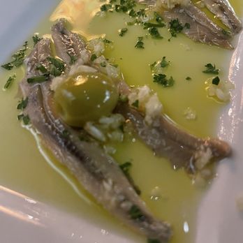 Cafe Madrid - Imported White Anchovies marinade in olive oil and fresh garlic - Spanish Near Me - Dallas, Texas