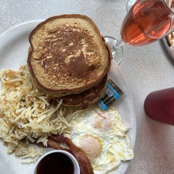 Arcade Restaurant - Sweet Potato Pancakes Plate - hash browns, bacon and over medium eggs. - Diners Near Me - Memphis, Tennessee Arcade Restaurant - Sweet Potato Pancakes Plate - hash browns, bacon and over medium eggs. - Diners Near Me - Memphis, Tennessee