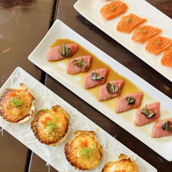 Yu Mi Sushi Too - Scallop dynamite, bluefin toro with truffle ponzu, salmon trout with yuzu - Japanese Near Me - Beverly Hills, California Yu Mi Sushi Too - Scallop dynamite, bluefin toro with truffle ponzu, salmon trout with yuzu - Japanese Near Me - Beverly Hills, California