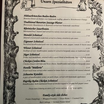 The Bavarian Chef - Entree menu - German Near Me - Madison, Virginia The Bavarian Chef - Entree menu - German Near Me - Madison, Virginia