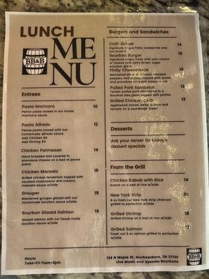 Menu photo 2 Boro Bourbon & Brews Murfreesboro, TN