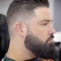 Low skin fade and beard trim