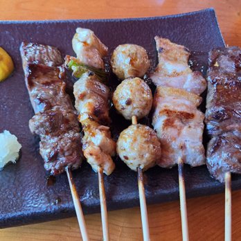 Carp Dori - 5 skewers deal, beef, chicken thighs, meatballs, pork belly, and beef tongue - Izakaya Near Me - Honolulu, Hawaii