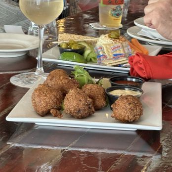 Conch Republic Seafood - Conch fritters with 2 sauces - Seafood Near Me - Key West, Florida