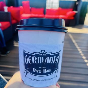 Germania Brew Haus - Cinnamon Apple Chai with Almond Milk (on rooftop patio) - Coffee & Tea Near Me - Alton, Illinois Germania Brew Haus - Cinnamon Apple Chai with Almond Milk (on rooftop patio) - Coffee & Tea Near Me - Alton, Illinois