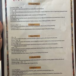Menu as of Sept 2023