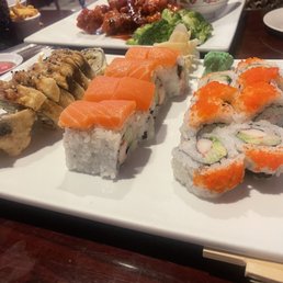 Vegas roll, Lemon salmon roll, California roll Vegas roll, Lemon salmon roll, California roll