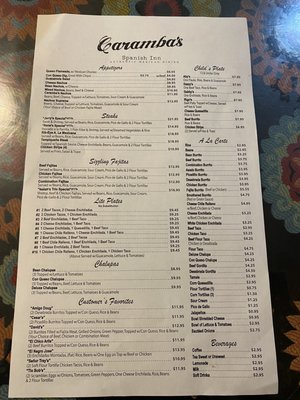 Menu photo 1 Carambas Spanish Inn Kitchen Midland, TX Menu photo 1 Carambas Spanish Inn Kitchen Midland, TX