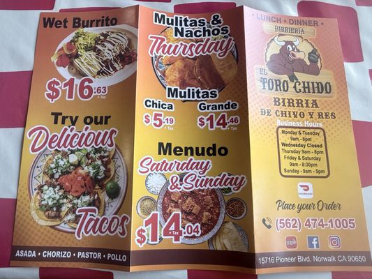 Menu photo 2 Birrieria El Toro Chido Norwalk, CA
