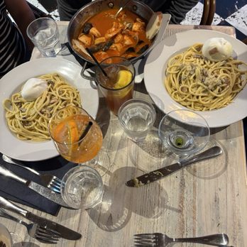 Garage Buona Forchetta - Chef special cioppino, bucatini carbonara with burrata - Italian Near Me - Coronado, California
