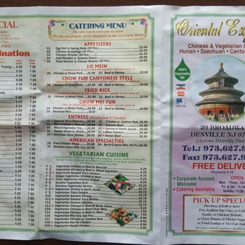 Oriental Express - Front & Back of Menu (Full) - Chinese Near Me - Denville, New Jersey Oriental Express - Front & Back of Menu (Full) - Chinese Near Me - Denville, New Jersey