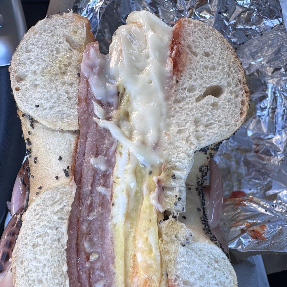 The Bagel Zone - Pork Roll Egg & Cheese on a Poppy Bagel - Bagels Near Me - Burlington, New Jersey The Bagel Zone - Pork Roll Egg & Cheese on a Poppy Bagel - Bagels Near Me - Burlington, New Jersey
