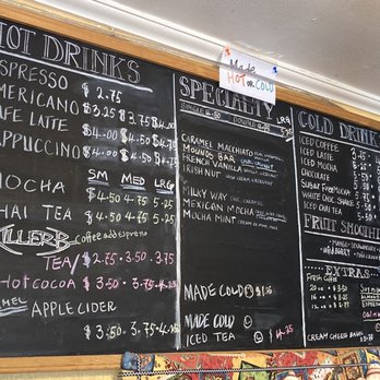 Paradise Mountain Coffee - the menu on the wall - Coffee & Tea Near Me - Crestline, California Paradise Mountain Coffee - the menu on the wall - Coffee & Tea Near Me - Crestline, California