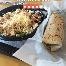 Chicken Bowl W/Lots of Build it Ur Way. PorkGFreeBurrito W/ lettuce, tomatoes, guac,Refried Beans(can't do lactose)Can add Rice it's DELISH Chicken Bowl W/Lots of Build it Ur Way. PorkGFreeBurrito W/ lettuce, tomatoes, guac,Refried Beans(can't do lactose)Can add Rice it's DELISH