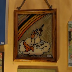 Splendid Things - Unicorn stained glass.