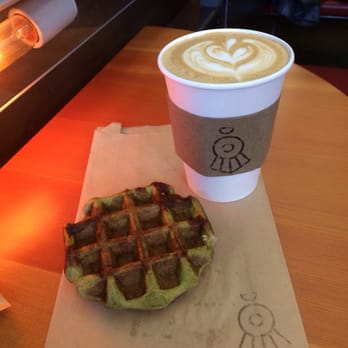 Timbertrain Coffee Roasters - Gastown - Latte + green tea waffle - Coffee Roasteries Near Me - Vancouver, British Columbia Timbertrain Coffee Roasters - Gastown - Latte + green tea waffle - Coffee Roasteries Near Me - Vancouver, British Columbia