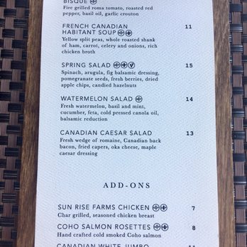Sky Bistro - Lunch Menu - Canadian (New) Near Me - Banff, Alberta