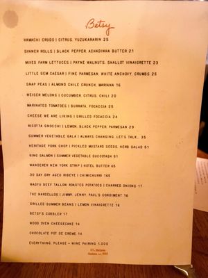 Menu photo 2 Betsy Altadena, CA